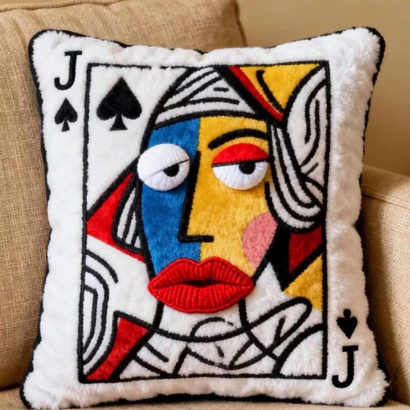 Almofada Decorativa Pop Art – Bordado Premium 3D com Relevo Tátil