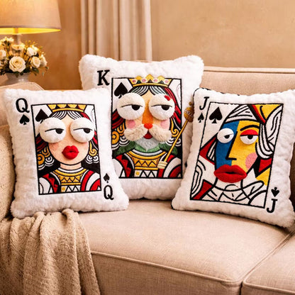 Almofada Decorativa Pop Art – Bordado Premium 3D com Relevo Tátil