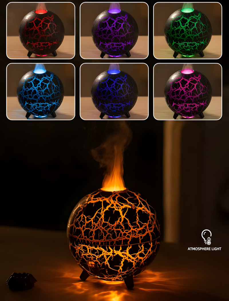 Difusor e Humidificador Ultrassónico Planeta de Fogo LED RGB – 200ml