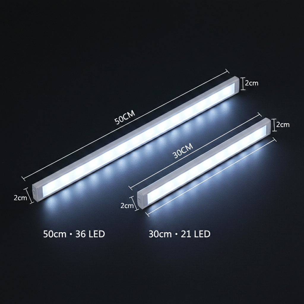 Comparação 50cm e 30cm com LEDs