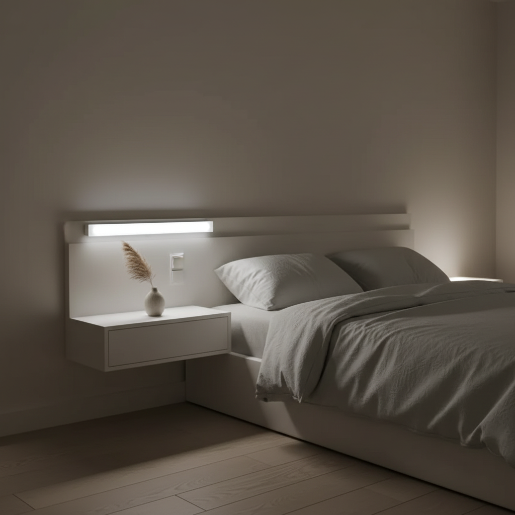 LED no quarto brilho médio