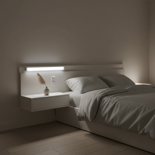 LED no quarto brilho médio