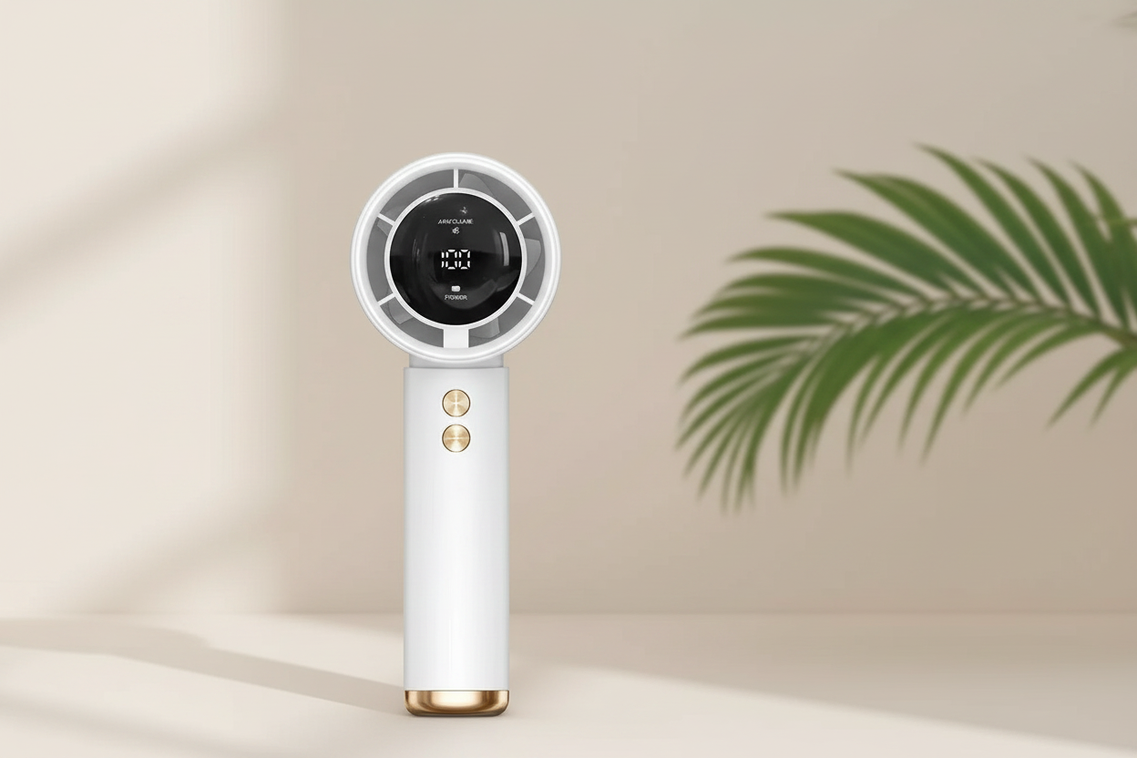 Ventilador com fundo planta minimalista